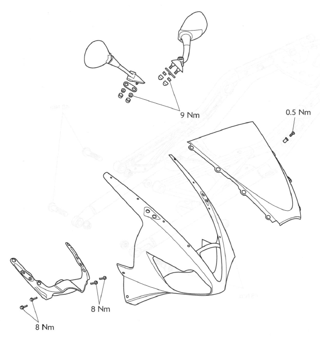 Exploded View - Cockpit and Mountings - Daytona 675 up to VIN 381274