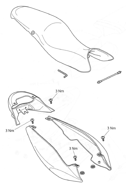 Exploded View - Rear Panels - Street Triple and Street Triple R
