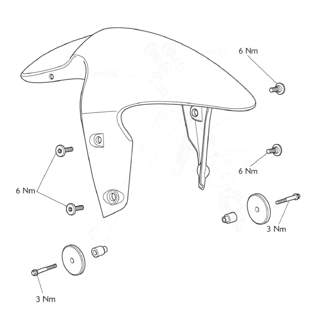 Exploded View - Front Mudguard - all Models