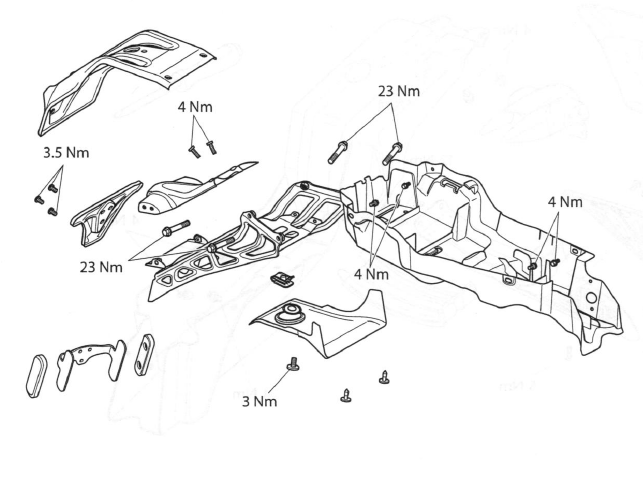 Exploded View - Rear Mudguard - Street Triple and Street Triple R