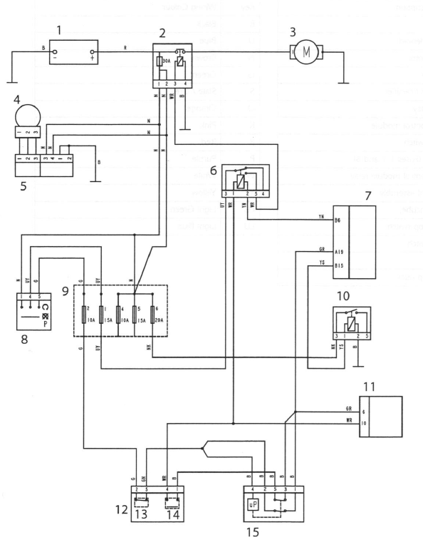 Starting and Charging Circuit - Daytona 675 up to VIN 381274