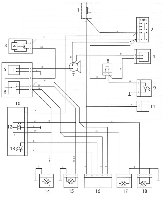 Auxiliary and Accessory Circuit - Daytona 675 up to VIN 381274