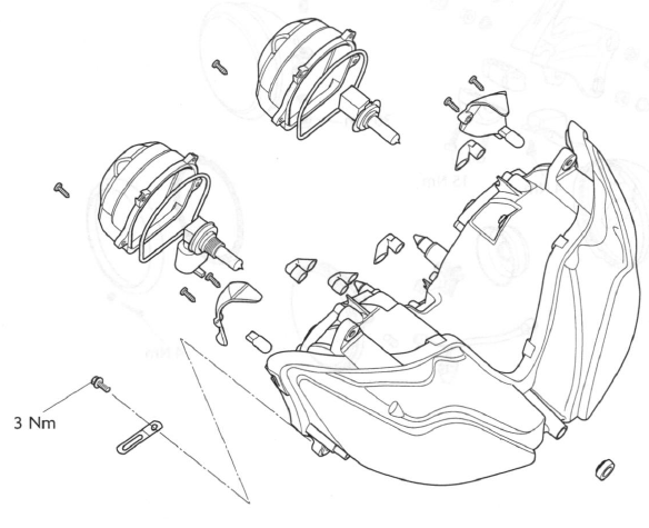 Exploded View - Headlight - Daytona 675