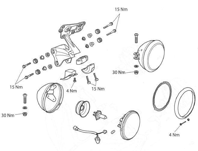 Exploded View - Headlights - Street Triple and Street Triple R