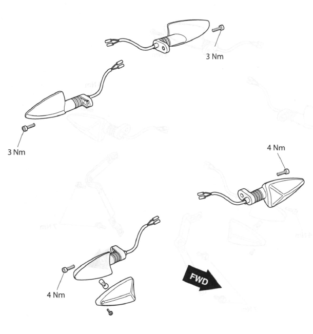 Exploded View - Direction Indicators - Daytona 675 from VIN 381275