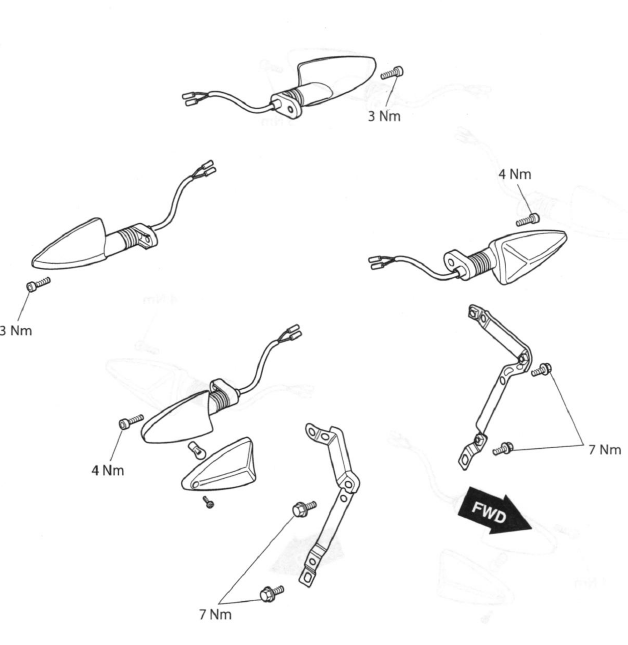 Exploded View - Direction Indicators - Street Triple and Street Triple R