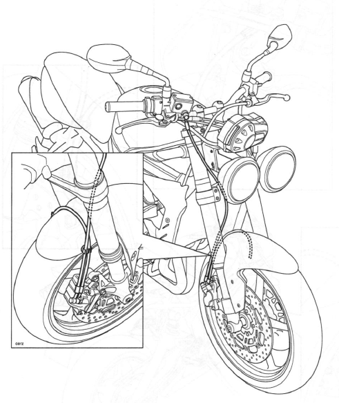 Front Brake Hose Routing - Street Triple