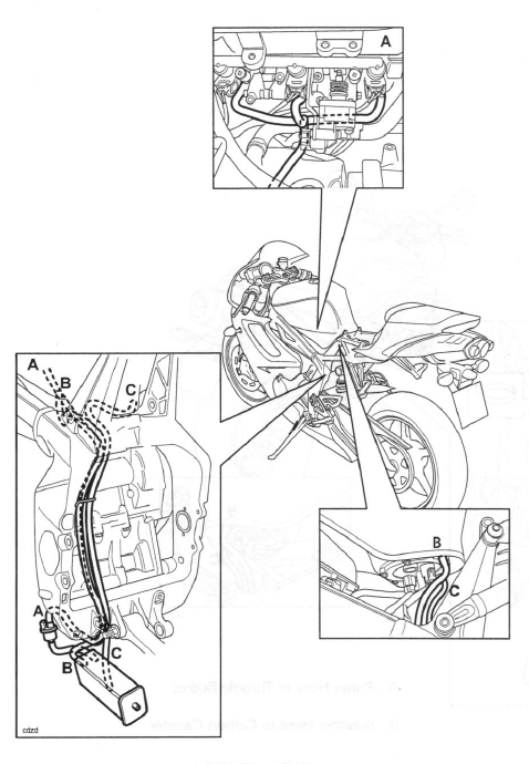 Fuel Tank Breather Hose Routing - Models with Evaporative Emissions 