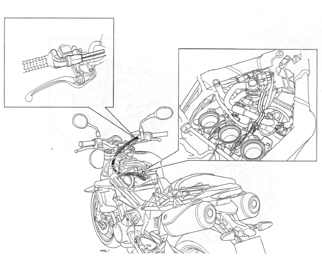 Throttle Cable Routing - Street Triple R