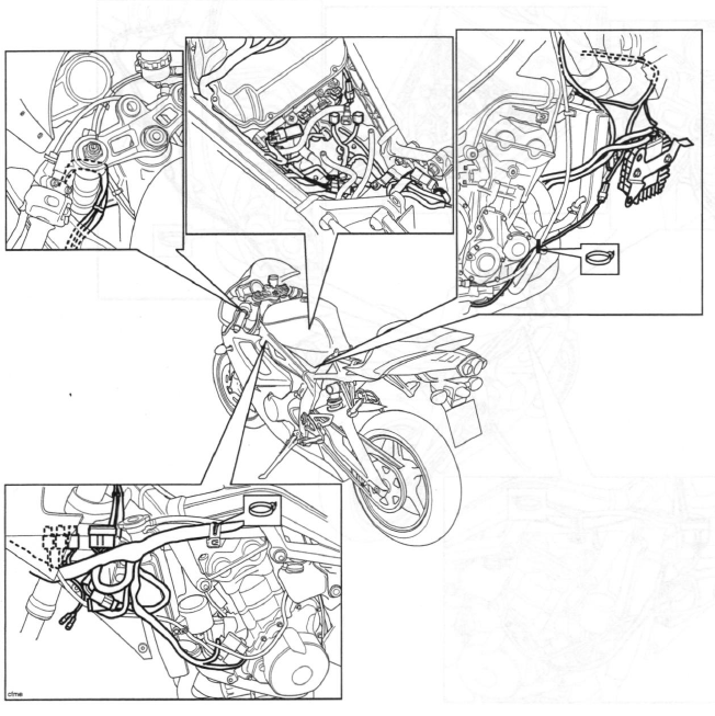 Main Wiring Harness Routing - Daytona 675 from VIN 381275