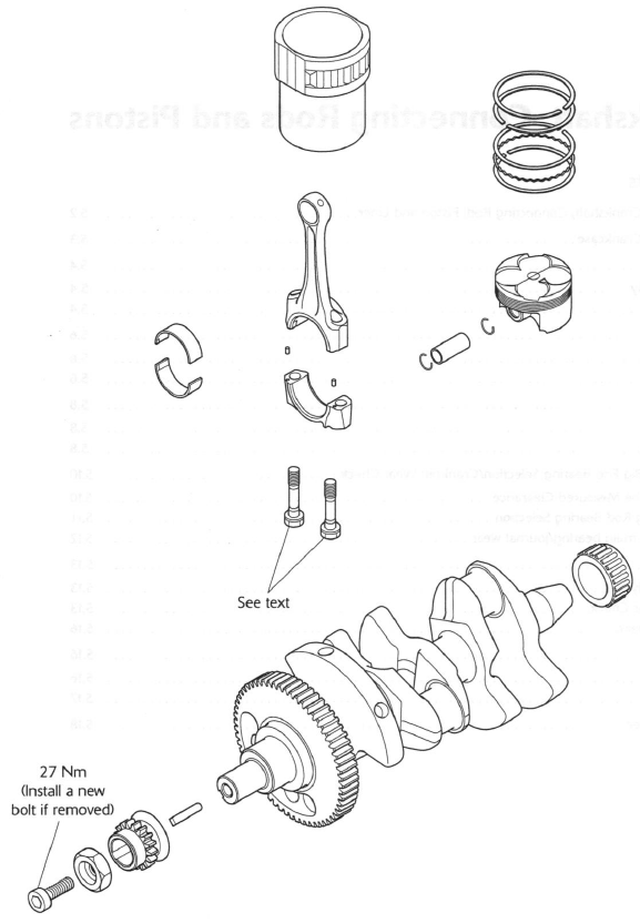 Exploded View - Crankshaft, Connecting Rod, Piston and Liner