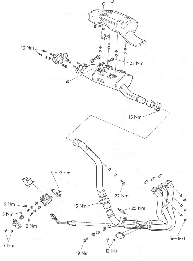 Exploded View - Exhaust System - Daytona 675