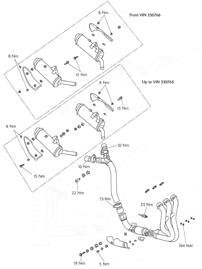 Exploded View - Exhaust System - Street Triple and Street Triple R