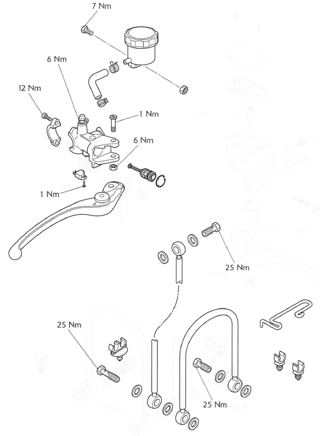 Exploded View - Front Brake Master Cylinder - Daytona 675