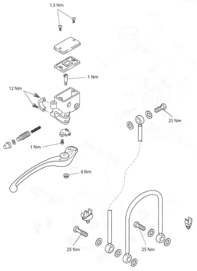 Exploded View - Front Brake Master Cylinder - Street Triple