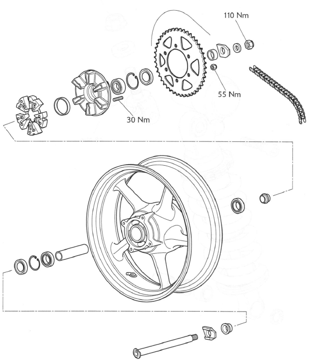 Exploded View - Rear Hub and Wheel