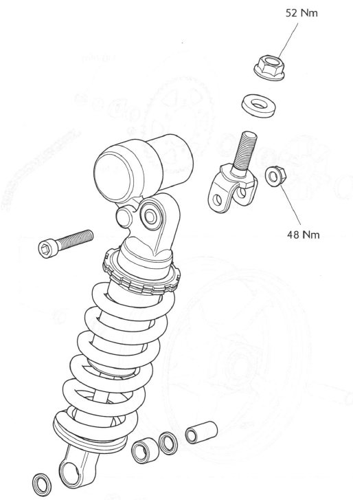 Exploded View - Rear Suspension Unit - Daytona 675 and Street Triple R