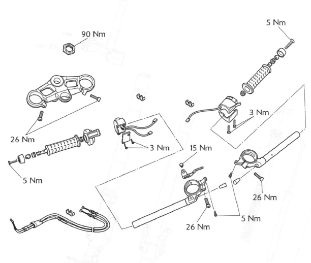 Exploded View - Handlebars - Daytona 675