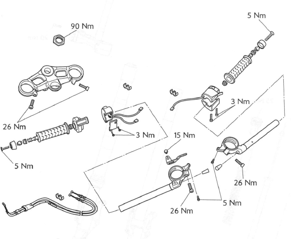 Exploded View - Handlebars - Daytona 675