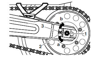 Adjusting the drive chain slack