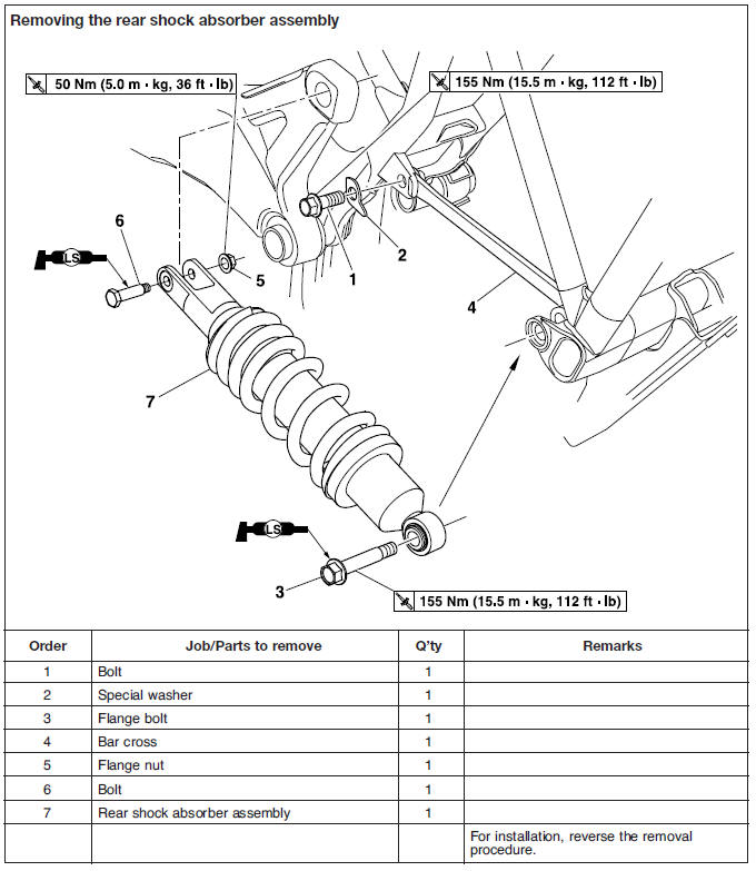 Rear shock absorber assembly