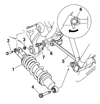 Installing the rear shock absorber assembly