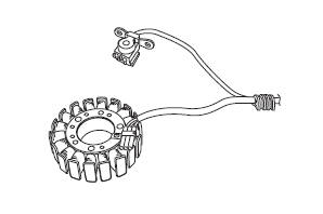 Checking the stator coil and crankshaft Position sensor 