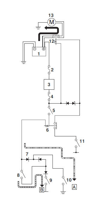 Starting circuit cut-off system operation